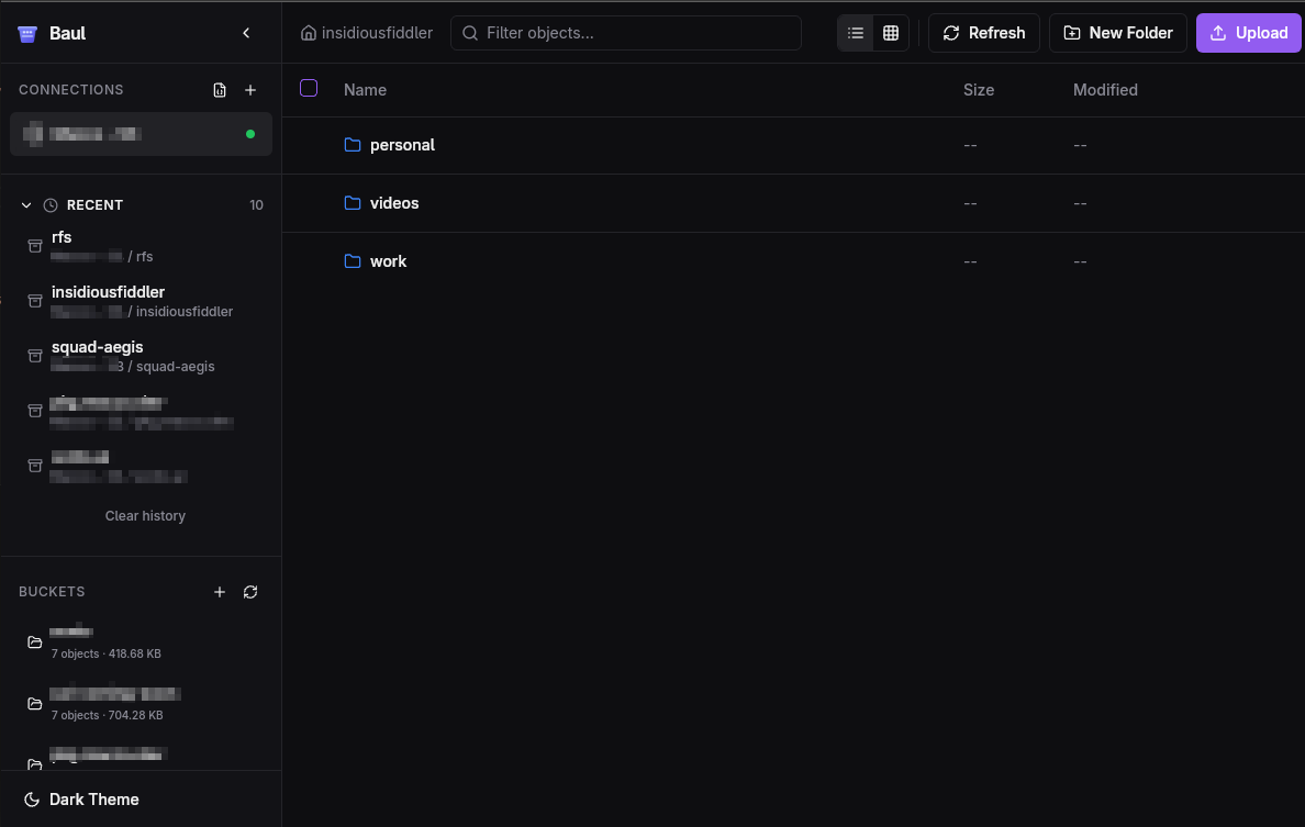 Baul S3 client screenshot
